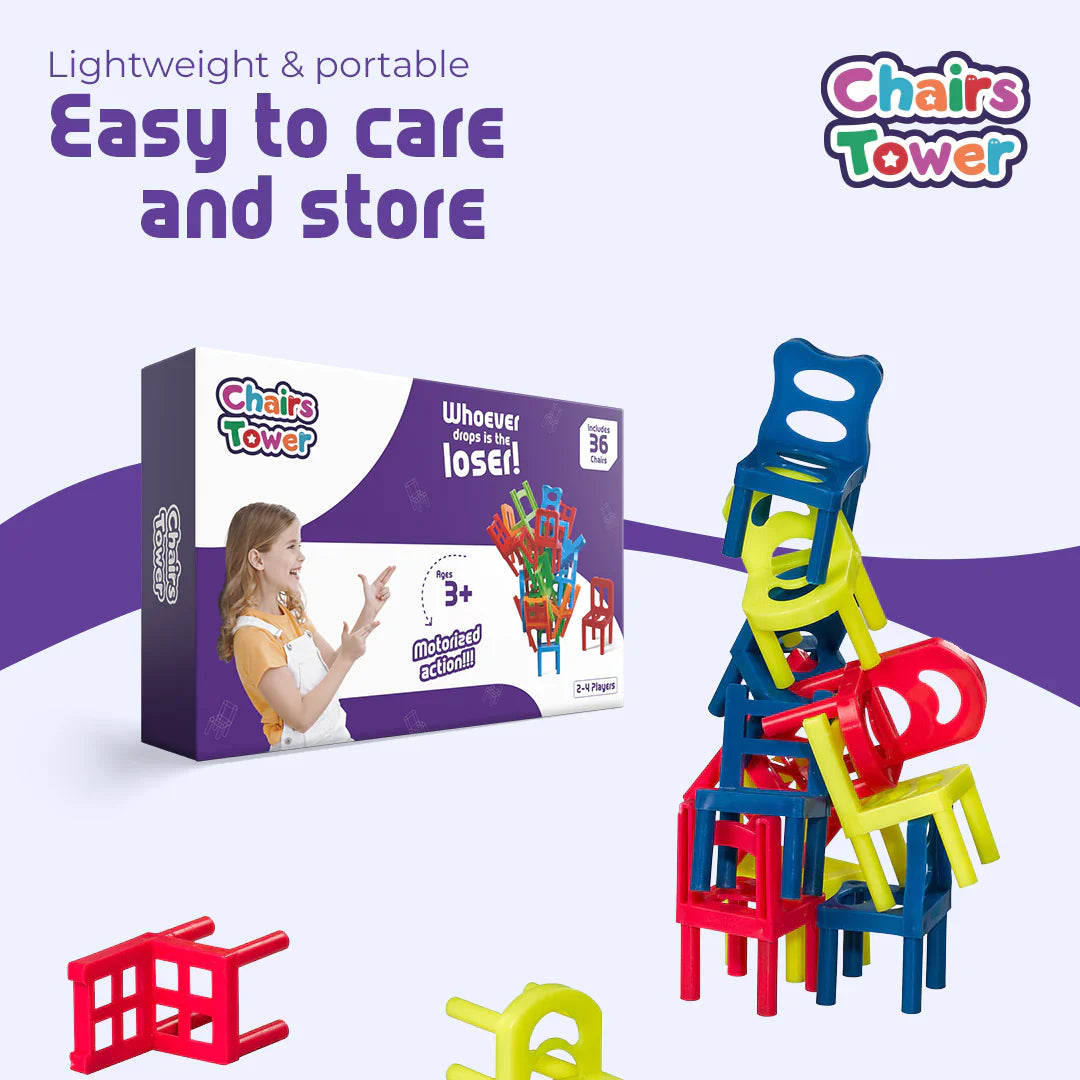 Chairs Stacking Tower Game 3+ Years Click and Deliver